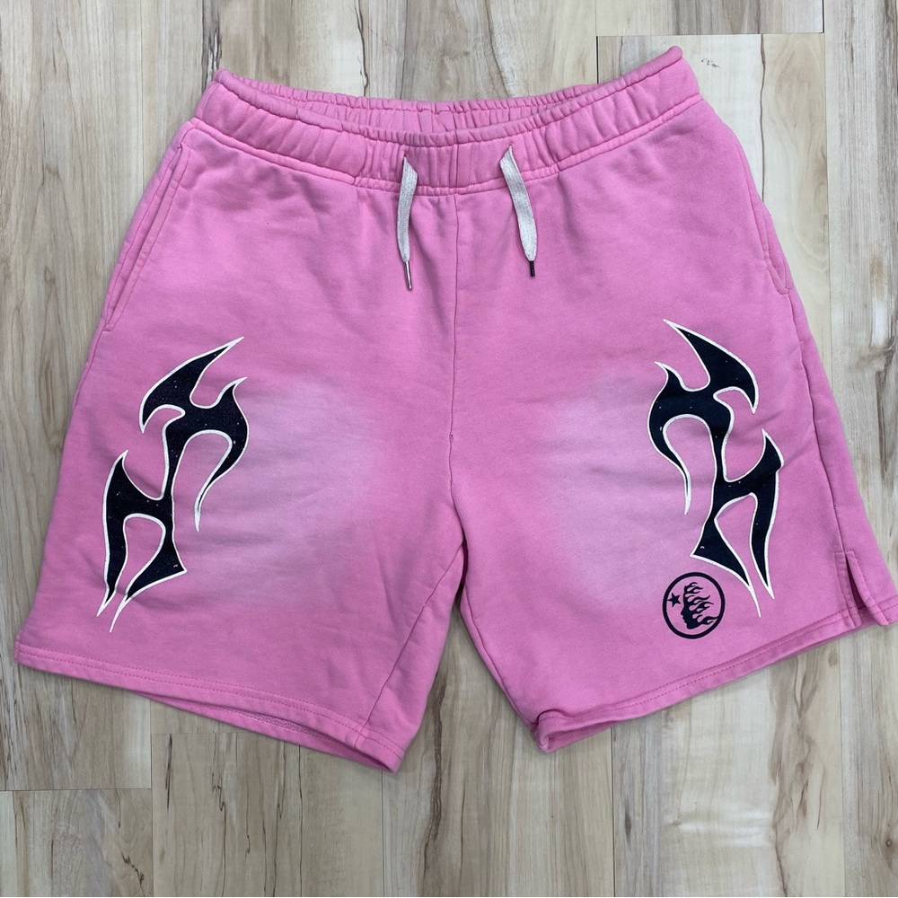 HELLSTAR Pink flame weaver fleece shorts size XL